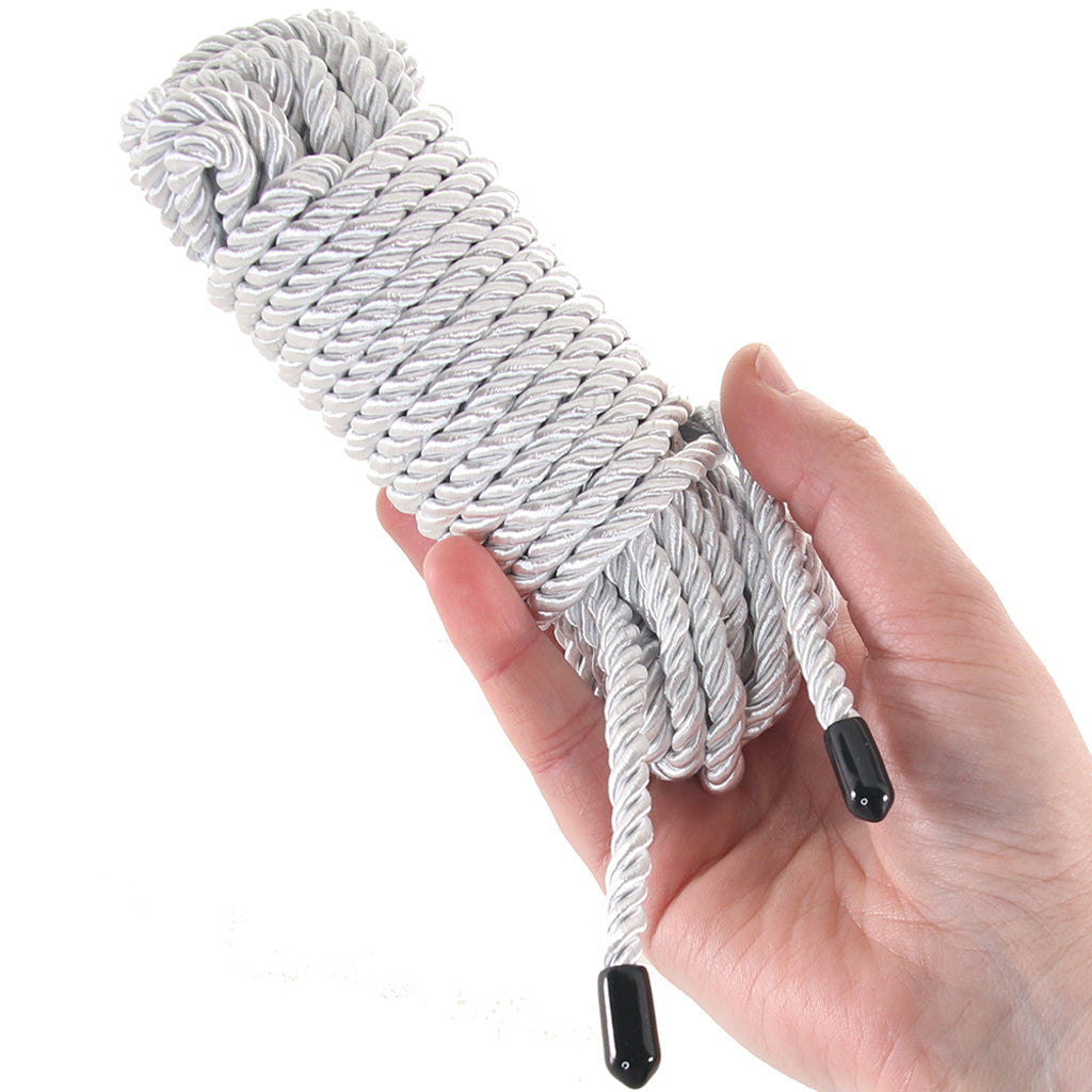 Bound 25 Foot Silver Rope: Luxurious Soft Poly Restraint for BDSM & Fetish