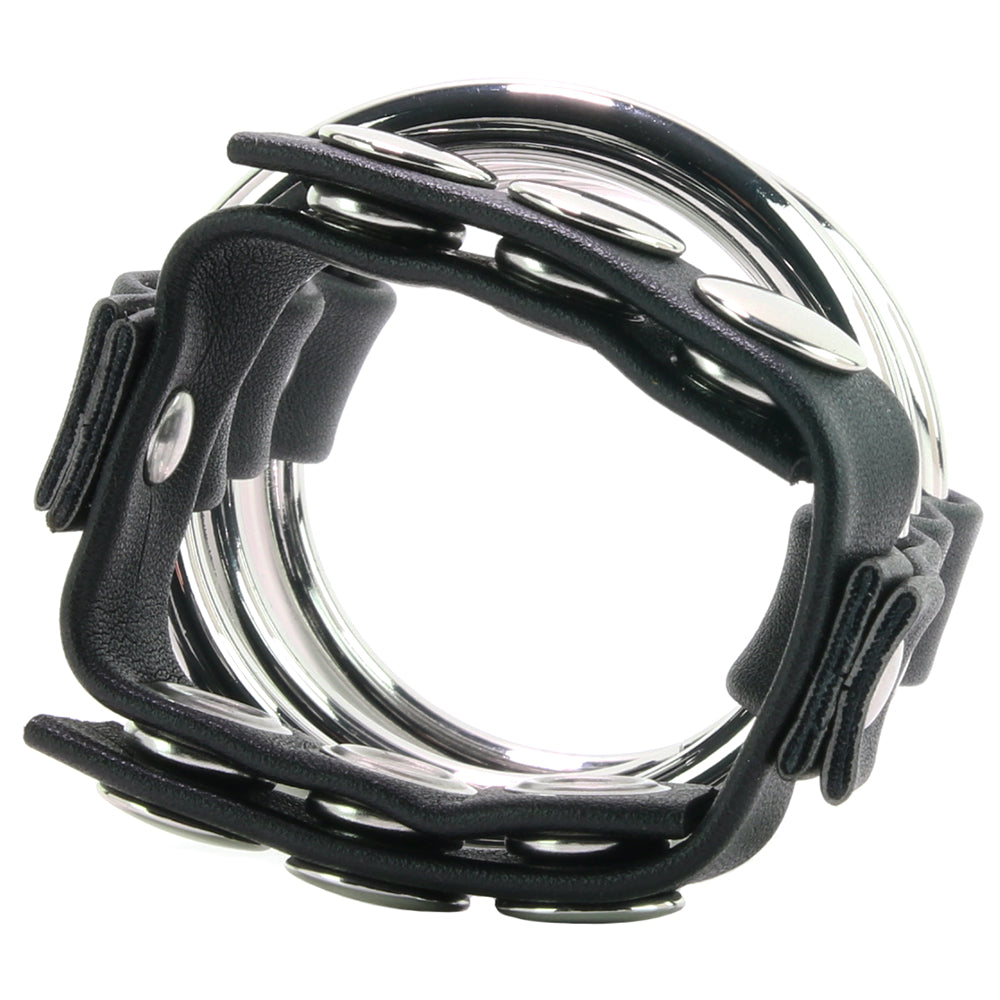 Blue Line Triple Metal C-Ring: Command Pleasure, Control Climax with Adjustable Ball Strap