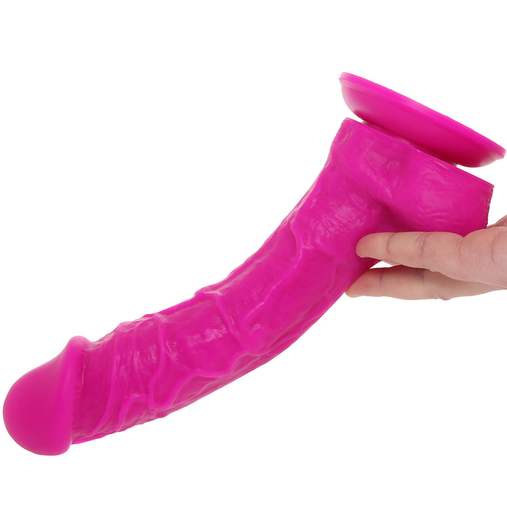 Colours 8 Inch Dual Density Silicone Dildo in Purple