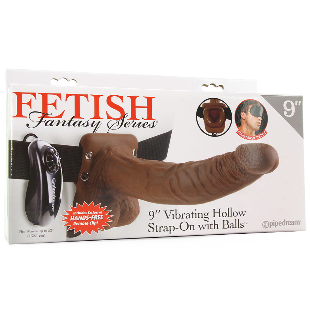 Fetish Fantasy Series Fetish Fantasy Vibrating 9 Inch Hollow Strap-On in Brown - Bondage - HoneyHugs Canada (View 6)
