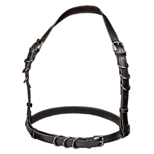 Euphoria Halter Buckle Harness XL: Command & Captivate in Luxurious Strappy Fetishwear