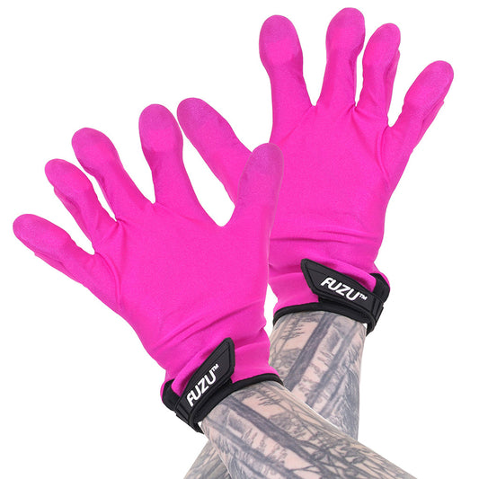 Deeva Fuzu Vibrating Small Massage Gloves in Pink - Vibrators - HoneyHugs Canada