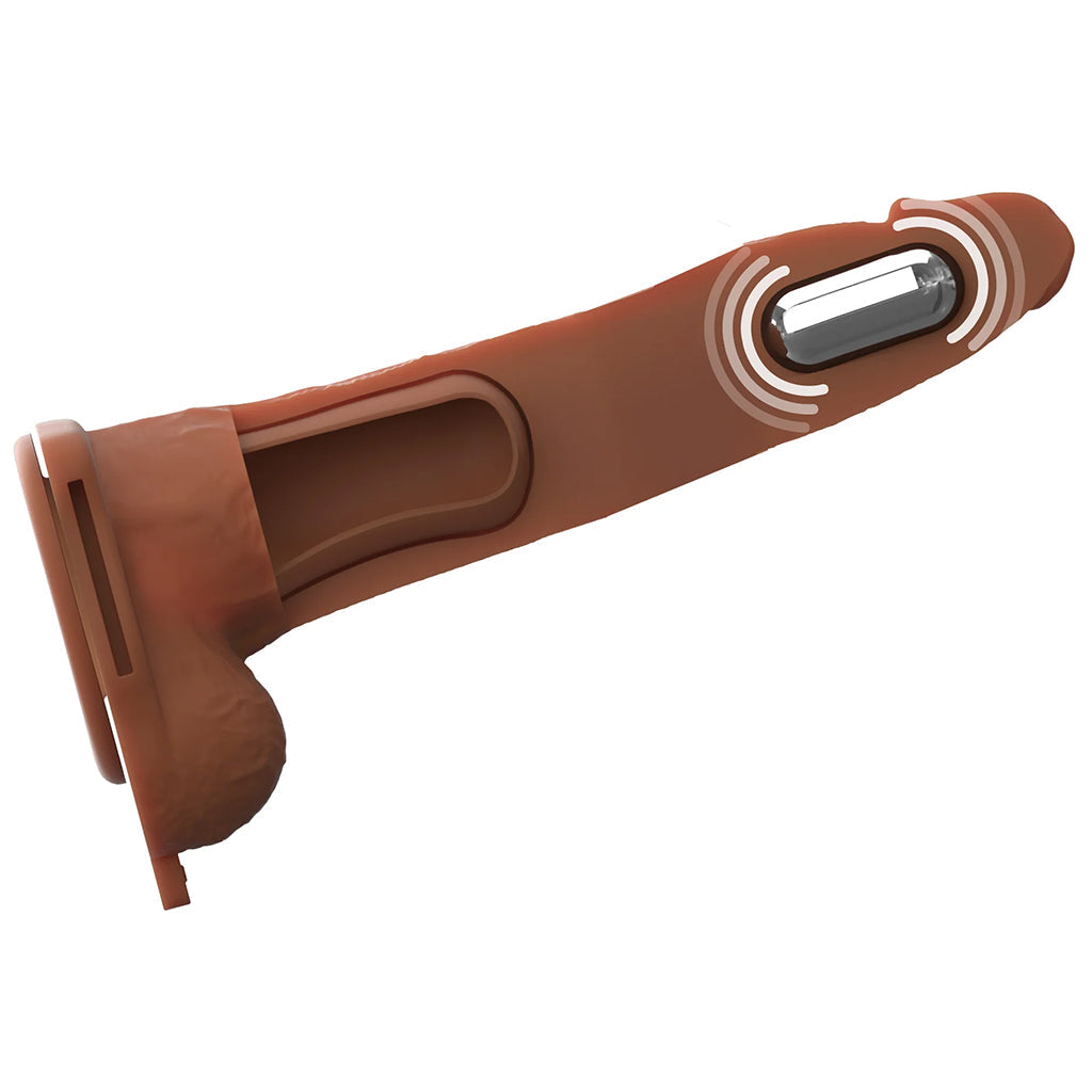 Fantasy X-tensions 8 Inch Hollow Strap-On Vibe in Brown