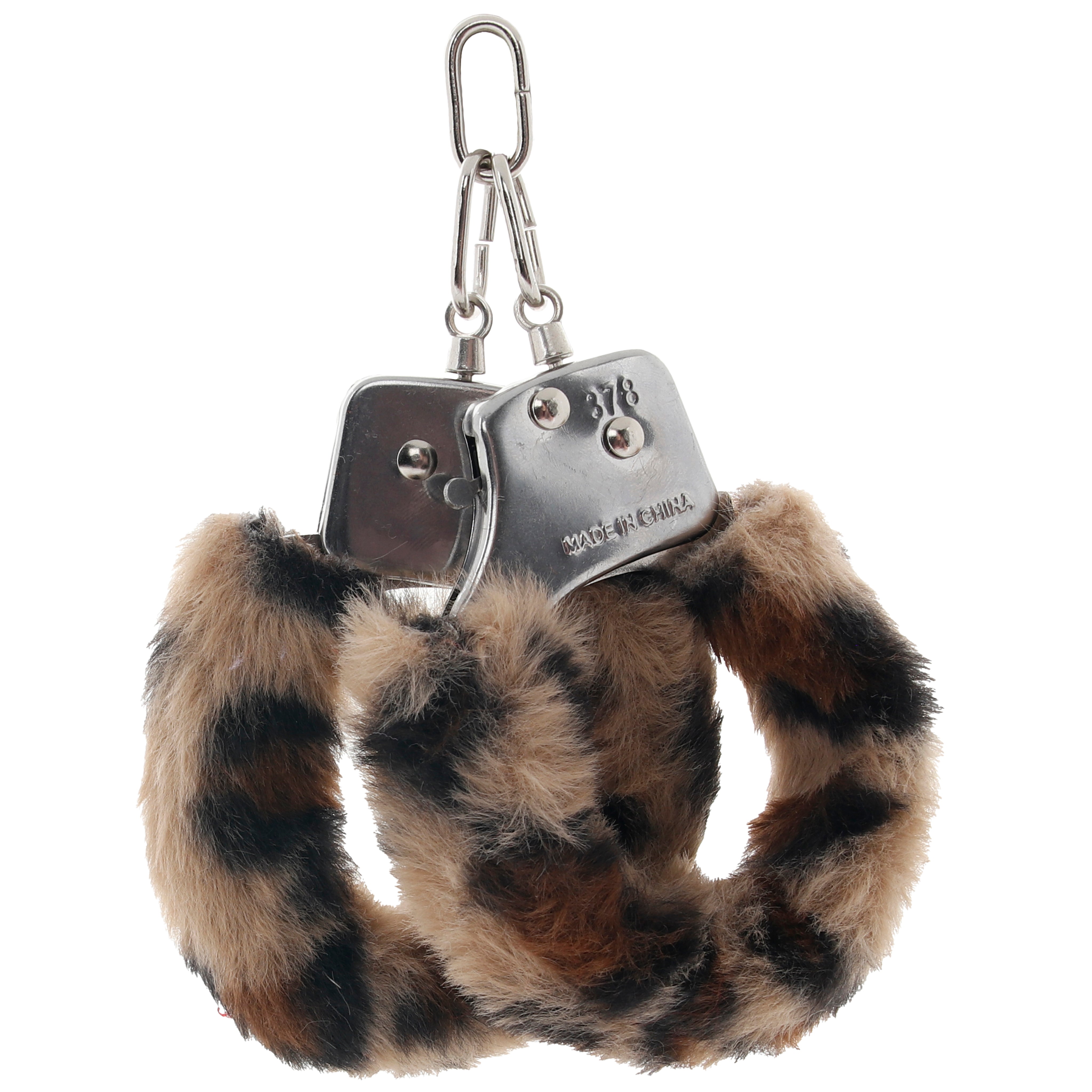 Furry Hand Cuffs in Leopard