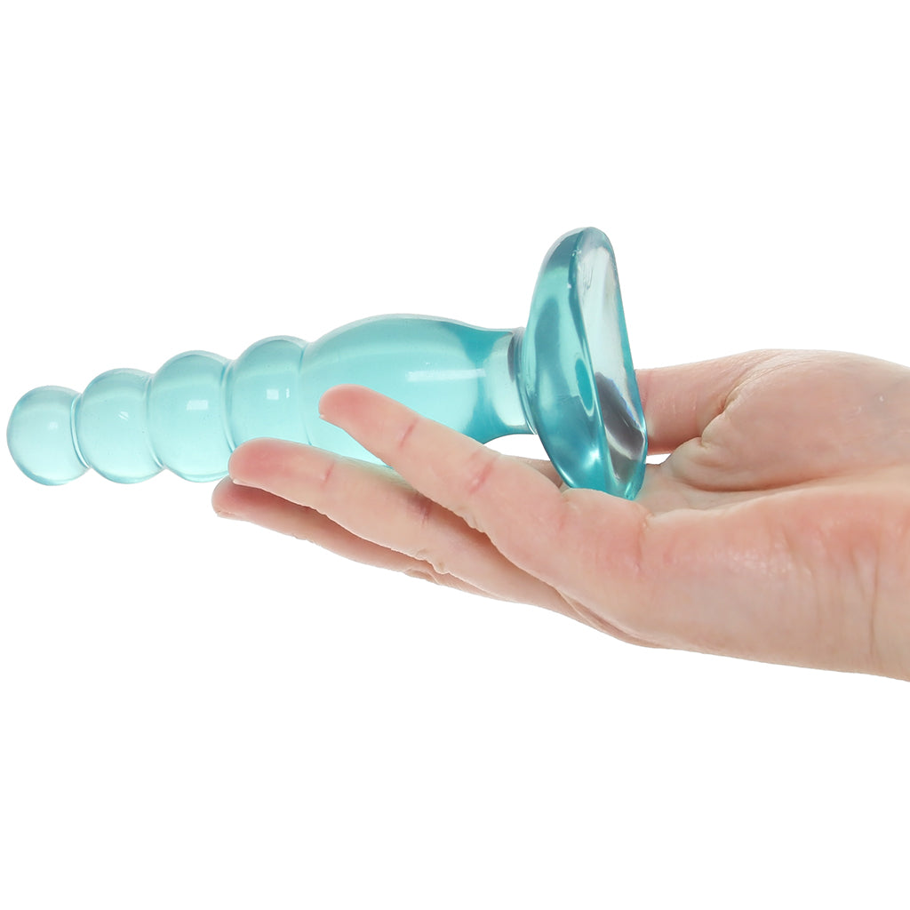Crystal Jellies Beaded Anal Delight Dildo in Teal