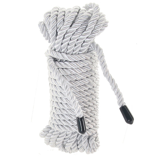 Bound 25 Foot Silver Rope: Luxurious Soft Poly Restraint for BDSM & Fetish
