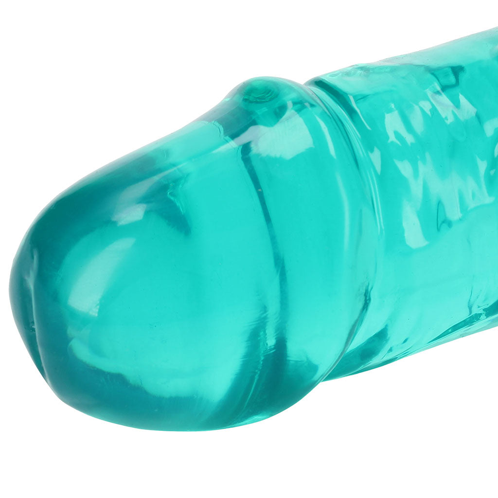 RealRock Crystal Jelly 18 Inch Double Dildo in Turquoise
