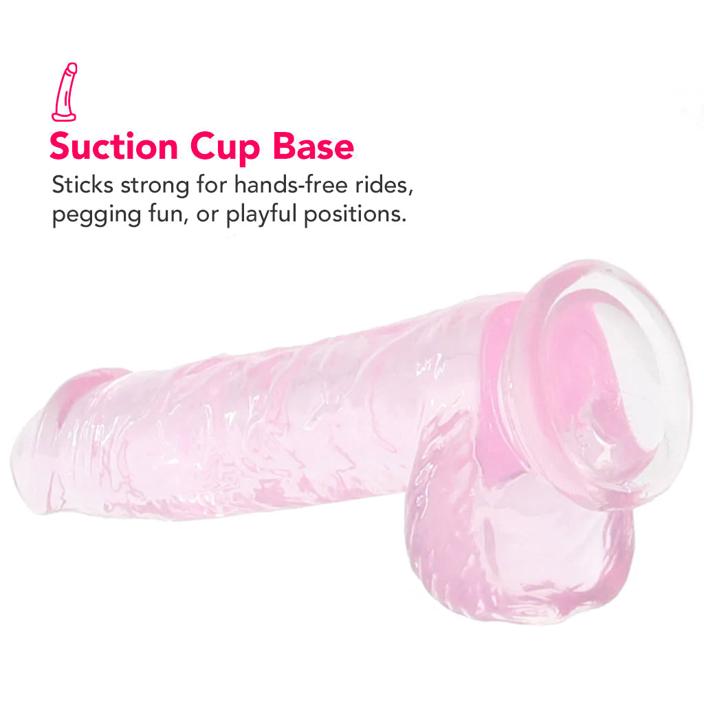 Naturally Yours 6 Inch Crystaline Dildo in Rose