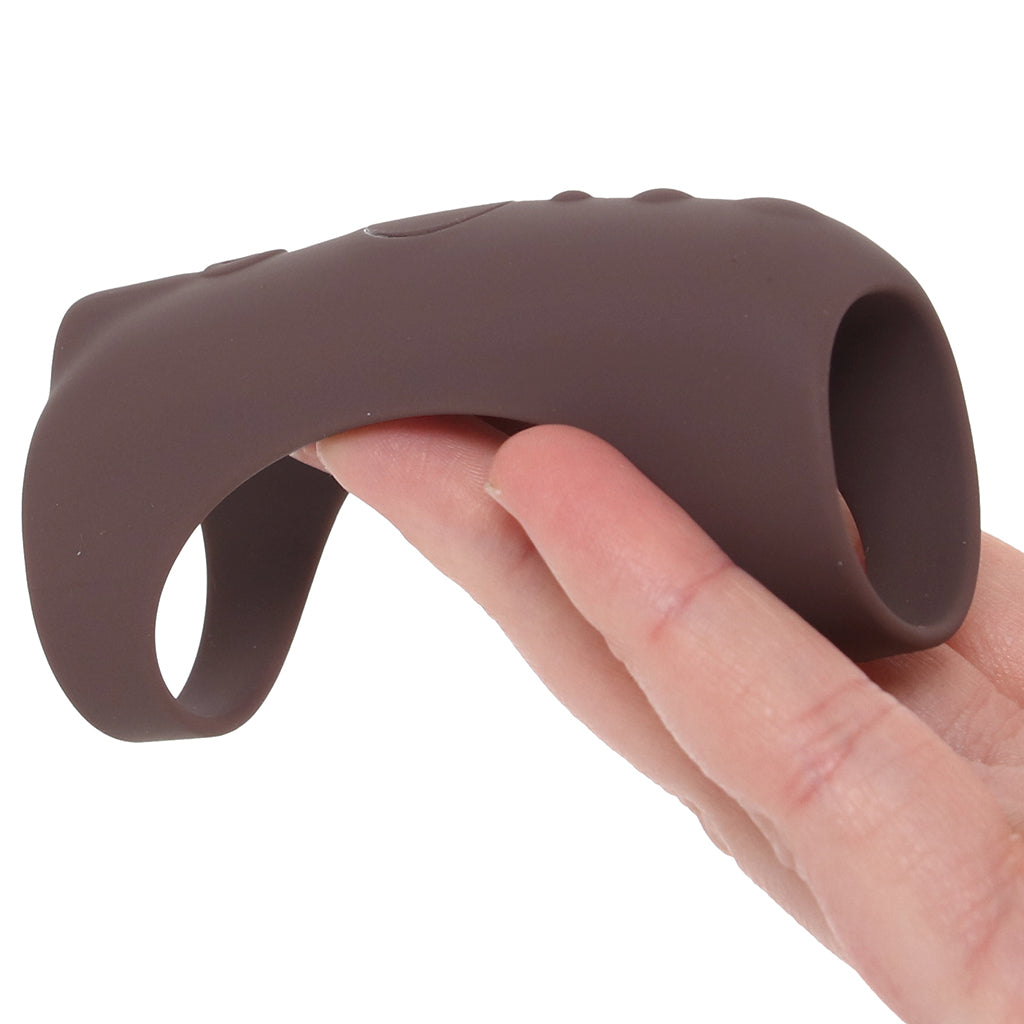 Jock Vibrating Silicone Penis Sleeve in Dark