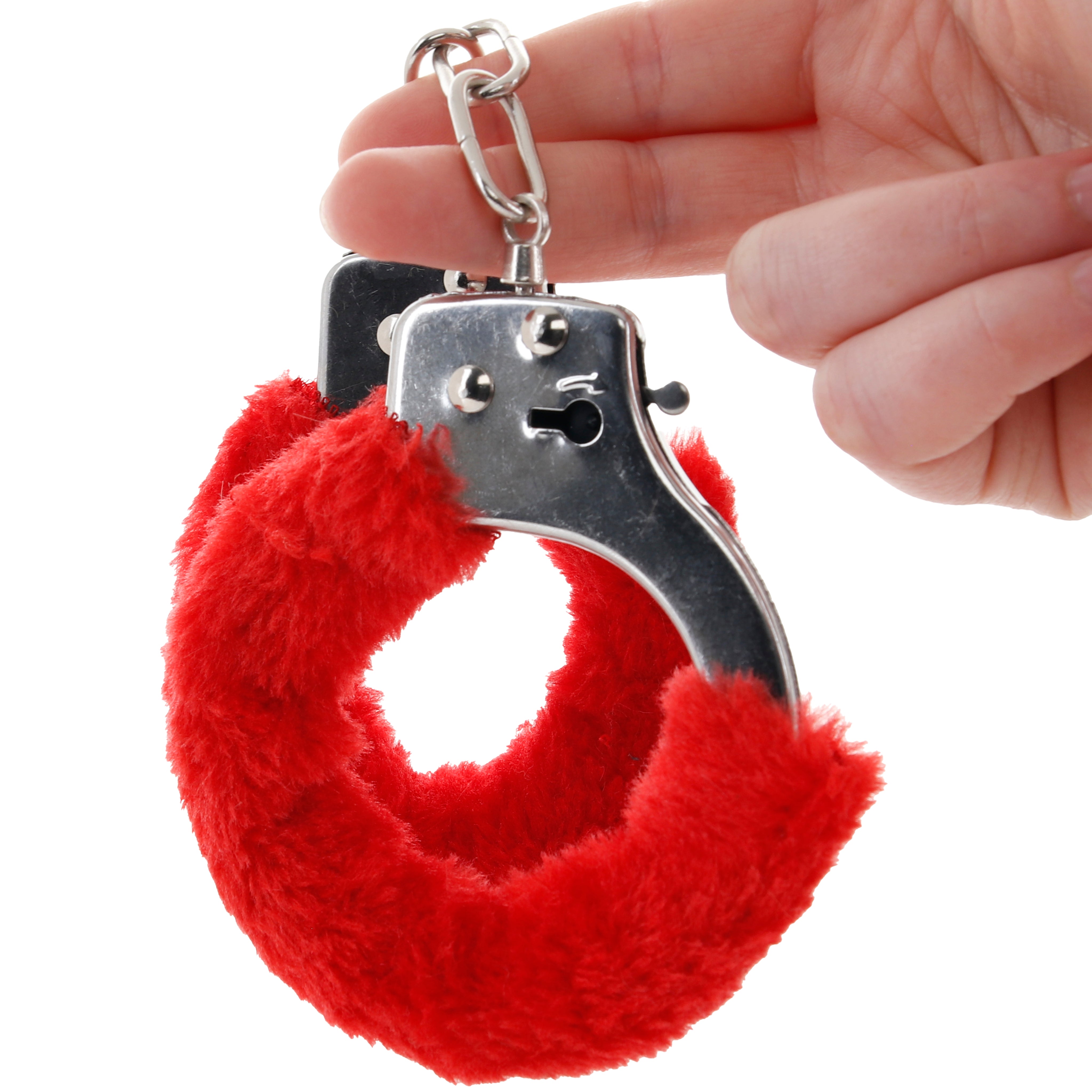 Furry Hand Cuffs in Red