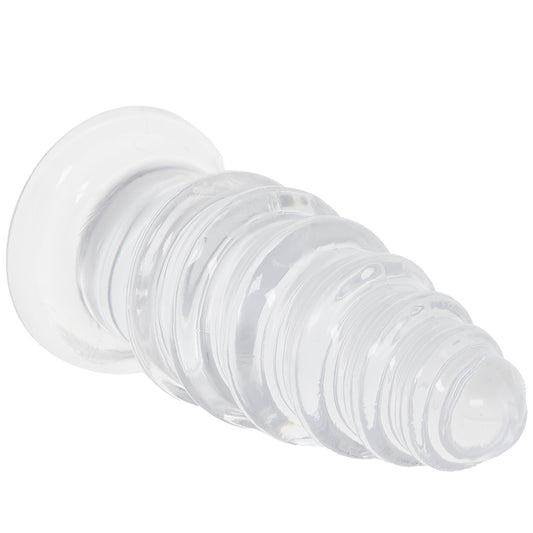 Crystal Jellies 7 Inch Anal Twist Butt Plug in Clear