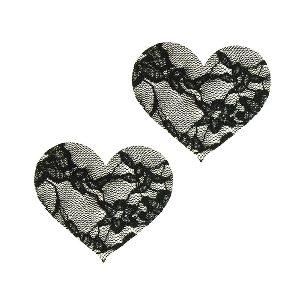 Eye Candy Peekaboos: Seductive Satin & Lace Heart Pasties | Premium Nipple Covers