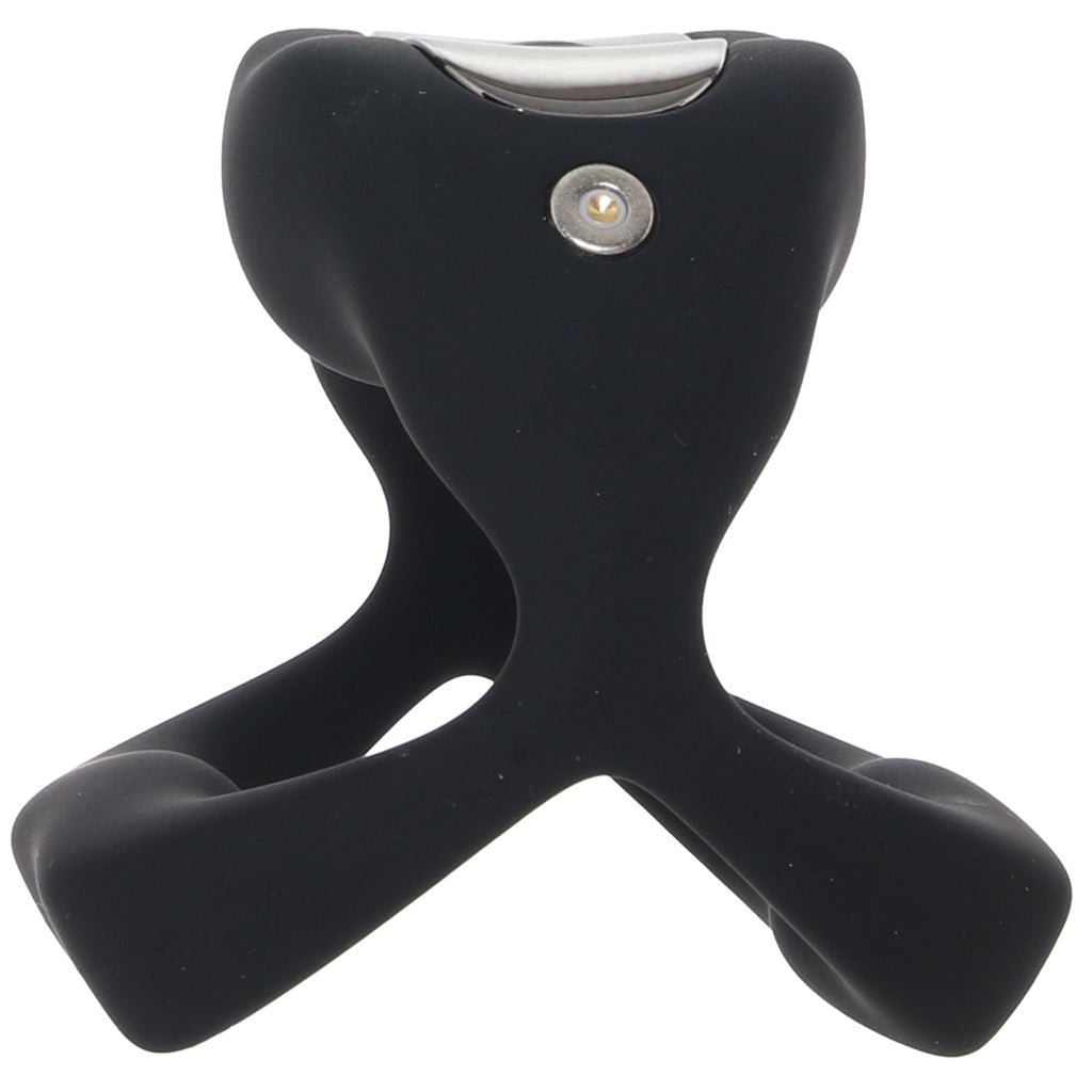 Techno Strobe Vibrating Cock Ring in Black