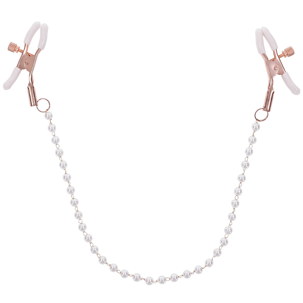 Peaches 'n CreaMe Pearl Nipple Clamps | Rose Gold & Bust-Skimming Luxury