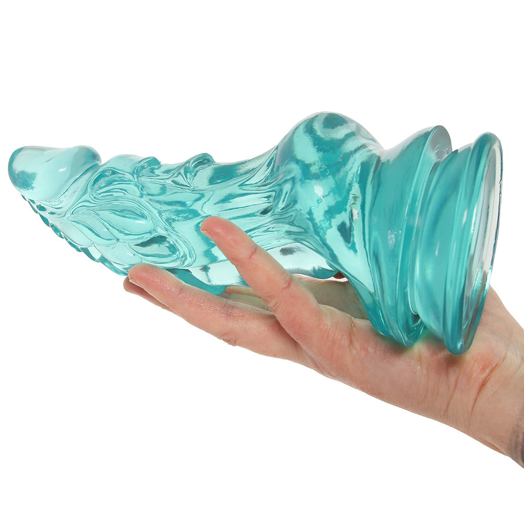 Crystal Jellies 8.5 Inch Invader Dildo in Teal