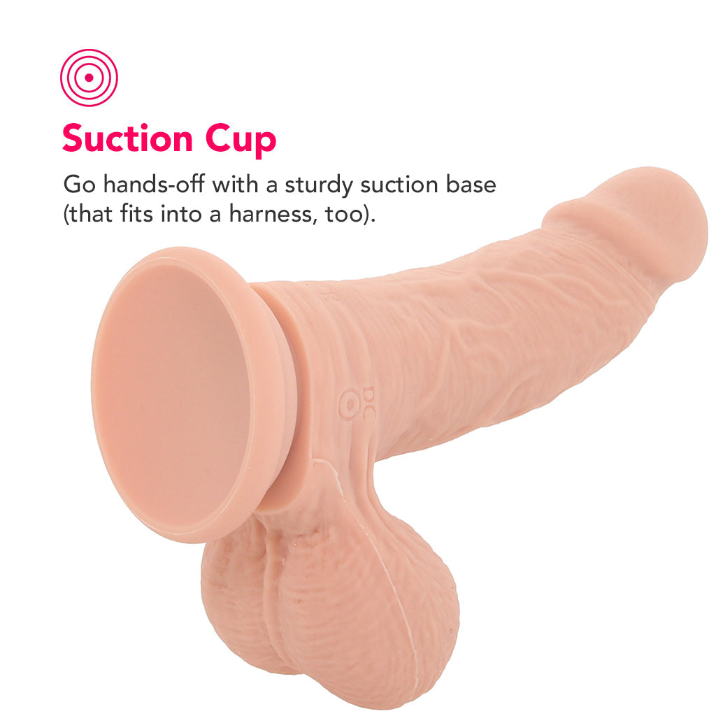 RealRock 6 Inch Vibrating Weighted Ballsy Dildo in Light