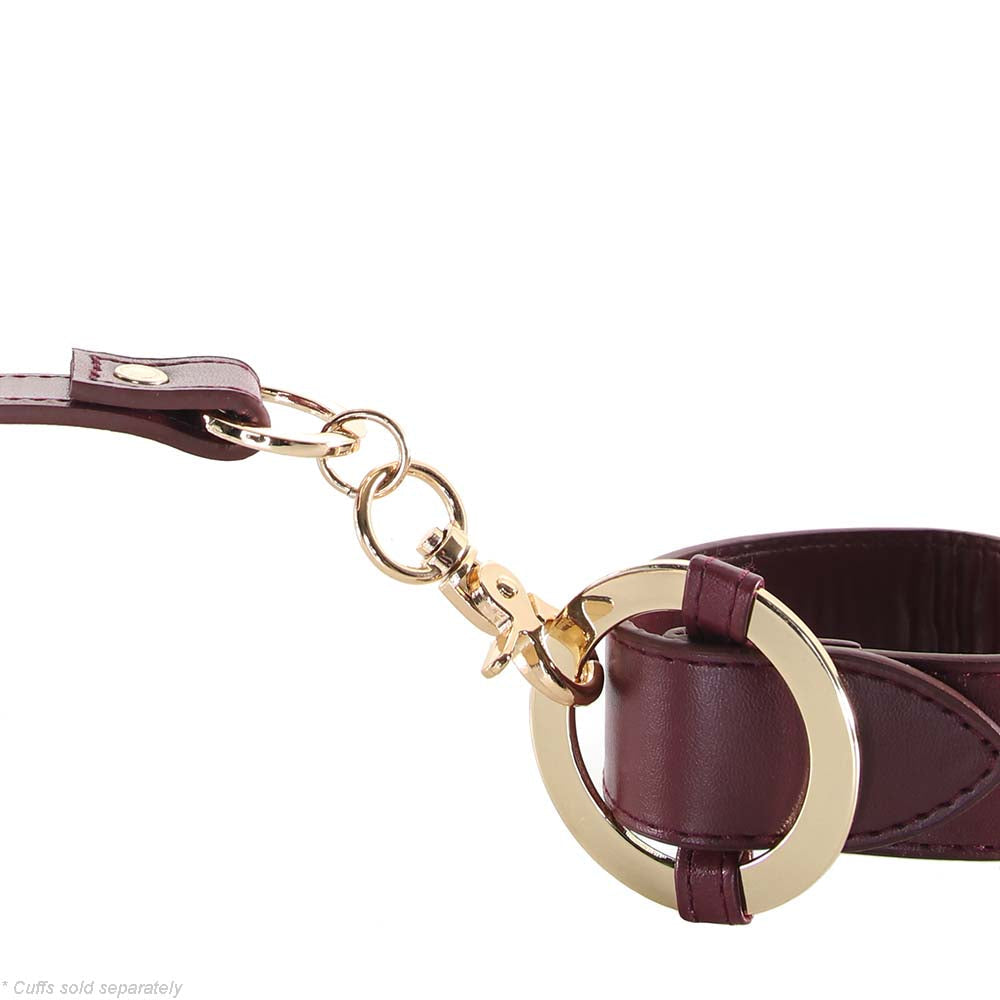 Ouch! Halo Hogtie Connector | Burgundy Vegan Leather Restraint for Elevated Play