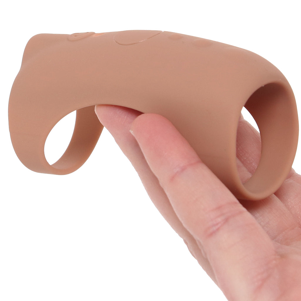 JOCK Jock Vibrating Silicone Penis Sleeve in Tan - Vibrators - HoneyHugs Canada (View 4)