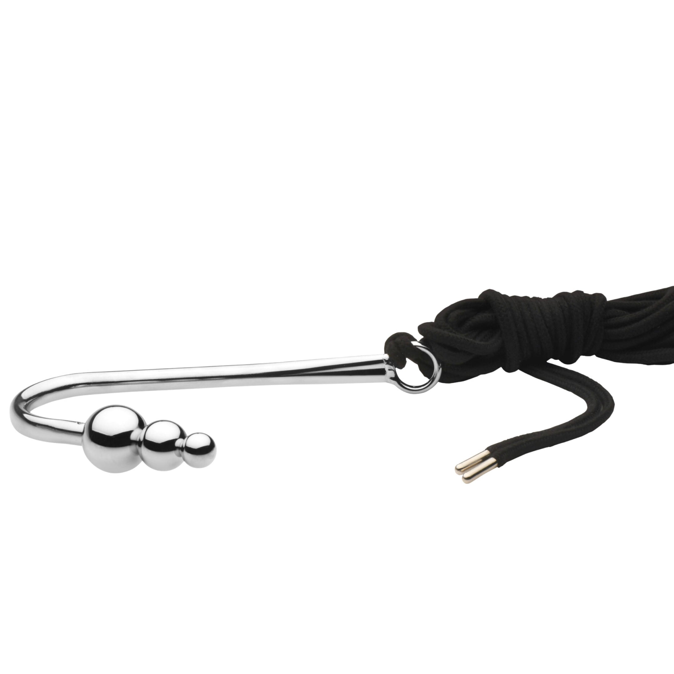 Master Series Roped Beaded Steel Anal Hook