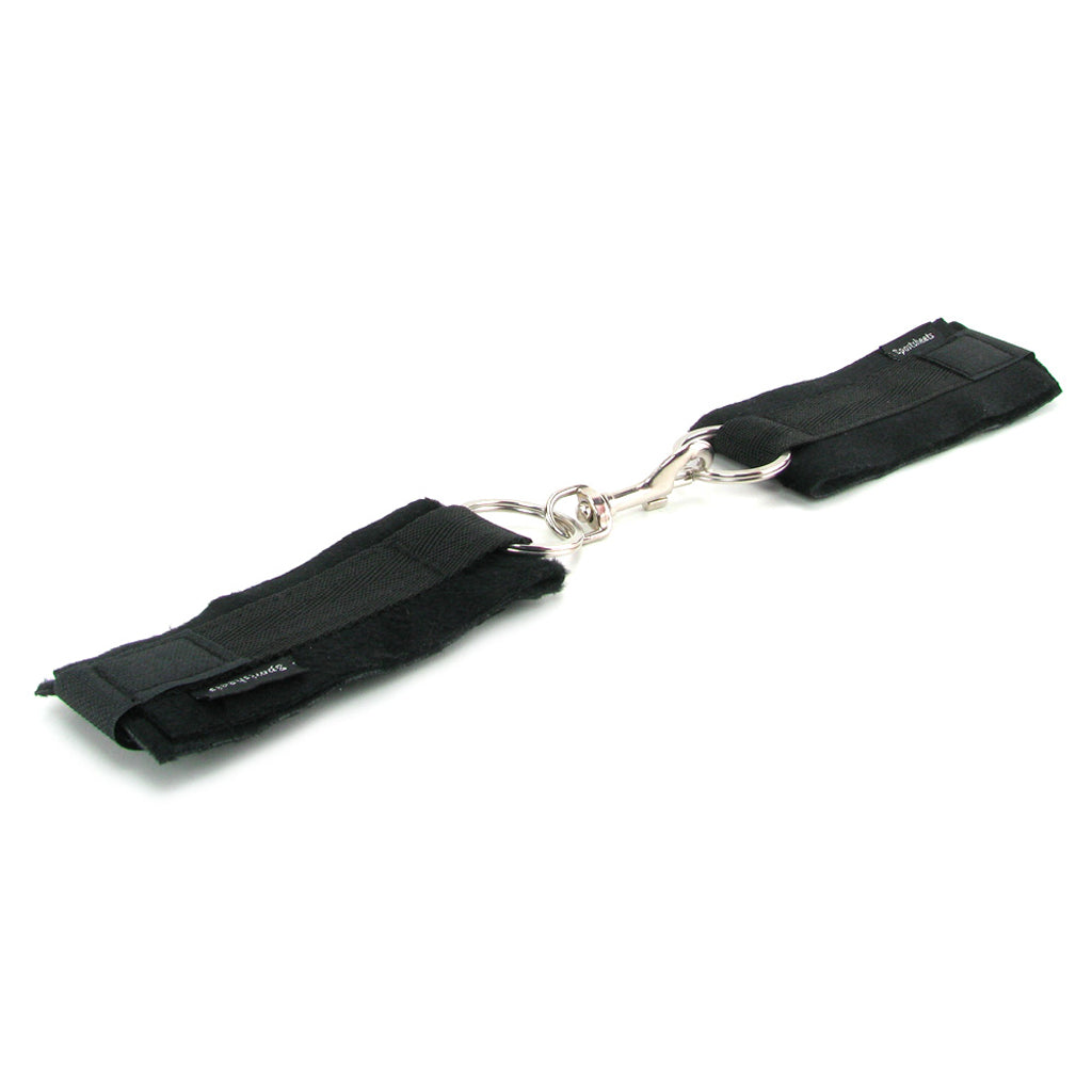 Sleek & Sensual: Sportsheets Soft Cuffs Black - Plush Velvet Wrist Restraints