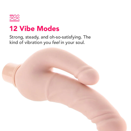 Power Stud Rechargeable Over & Under Vibe in White