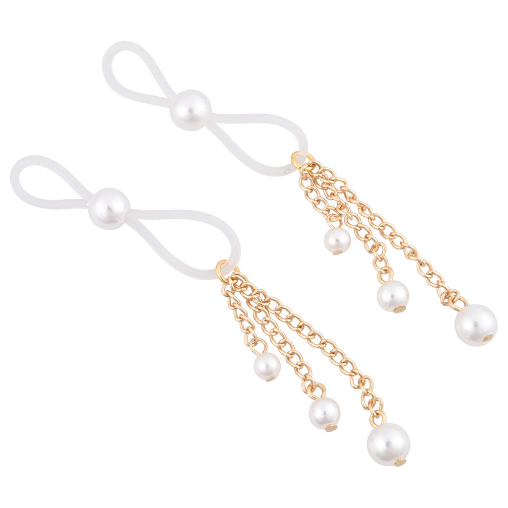 Sex & Mischief Pearl Nipple Ties: Luxurious, Adjustable & Pinch-Free Adornment