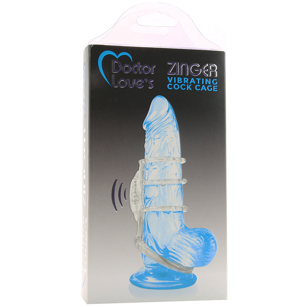 Dr. Love's Dr. Love's Zinger Vibrating Cock Cage in Clear - Vibrators - HoneyHugs Canada (View 6)