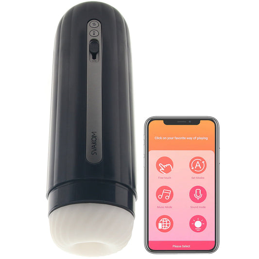 Svakom Hannes Neo Interactive Throbbing Masturbator - Vibrators - HoneyHugs Canada