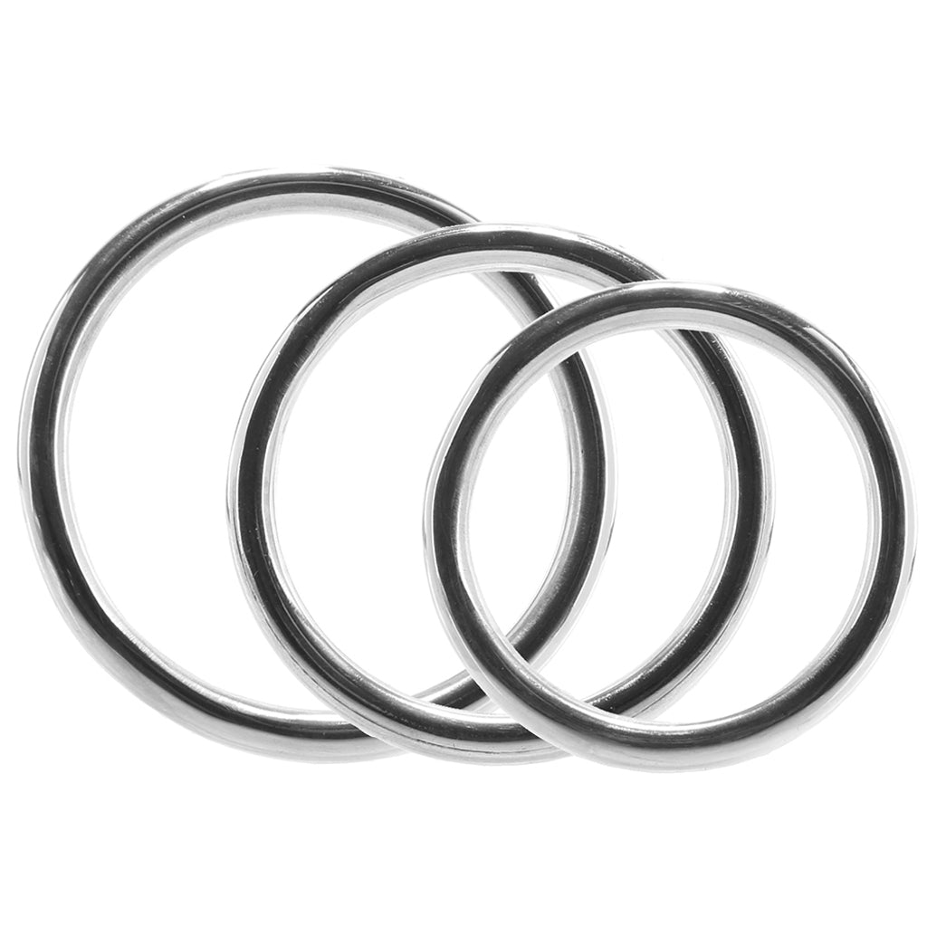 Rouge | Sovereign Stainless Steel 3-Piece Cock Ring Set - Ultimate Pleasure & Control