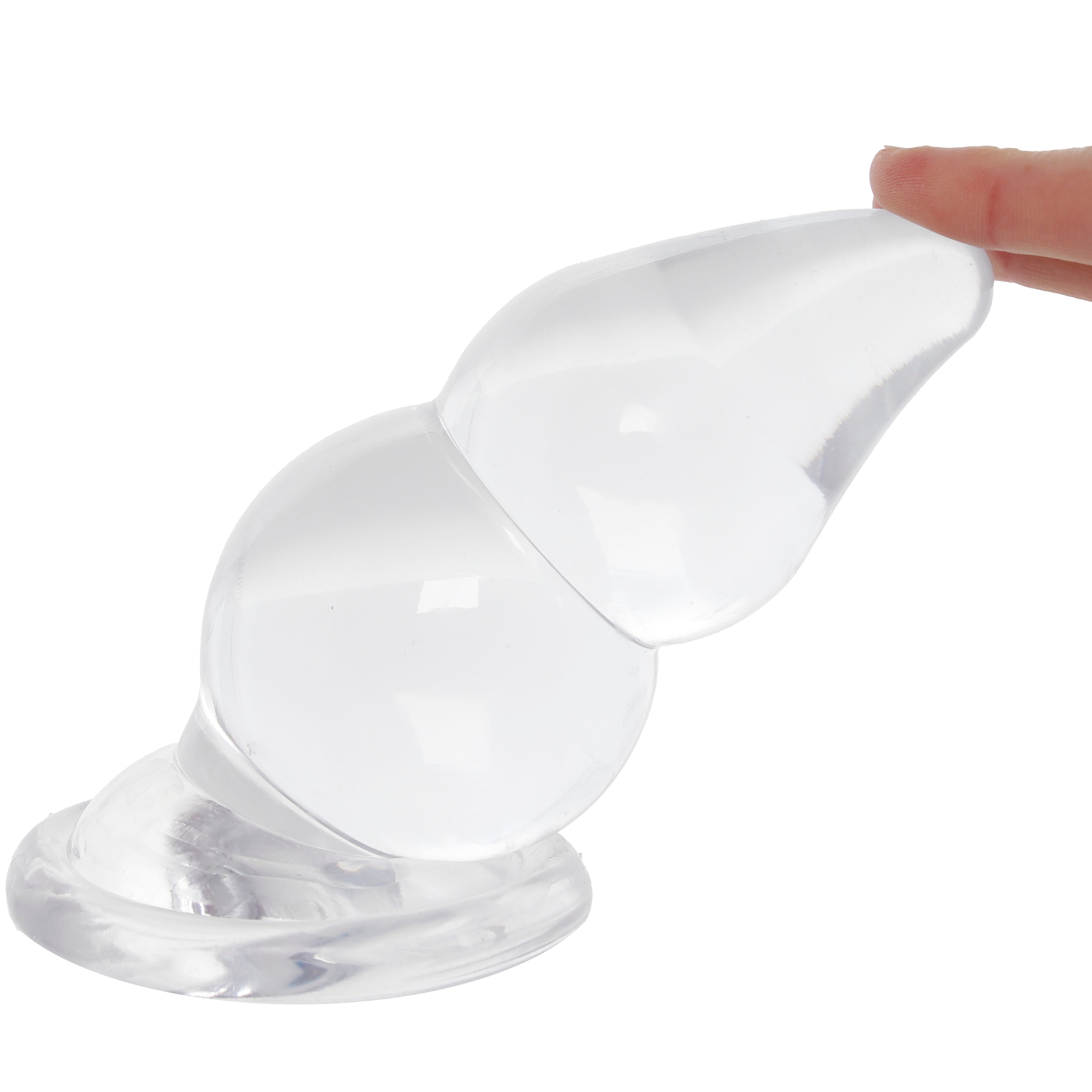 Crystal Jellies 6 Inch Double Pop Butt Plug in Clear