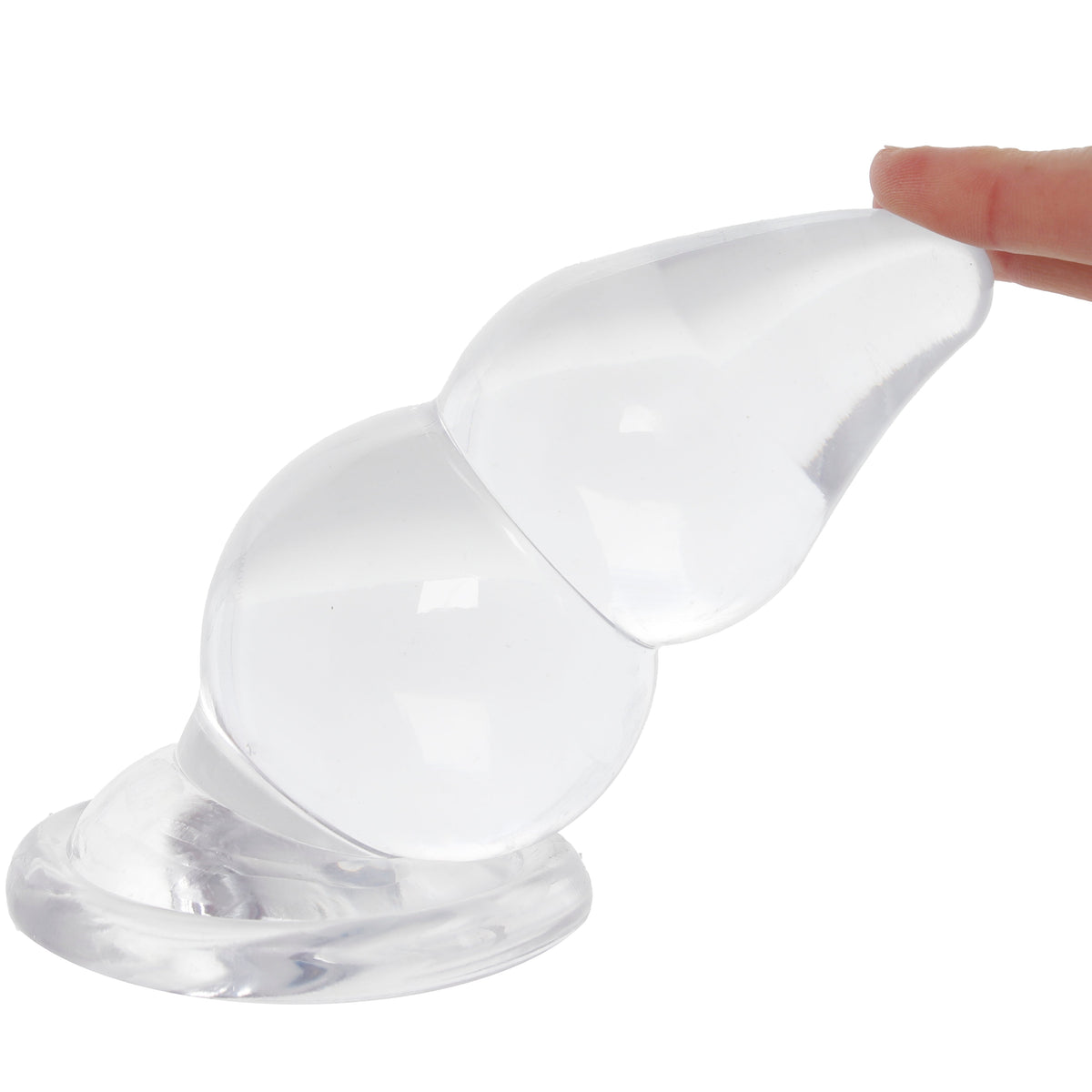 Crystal Jellies 6 Inch Double Pop Butt Plug in Clear