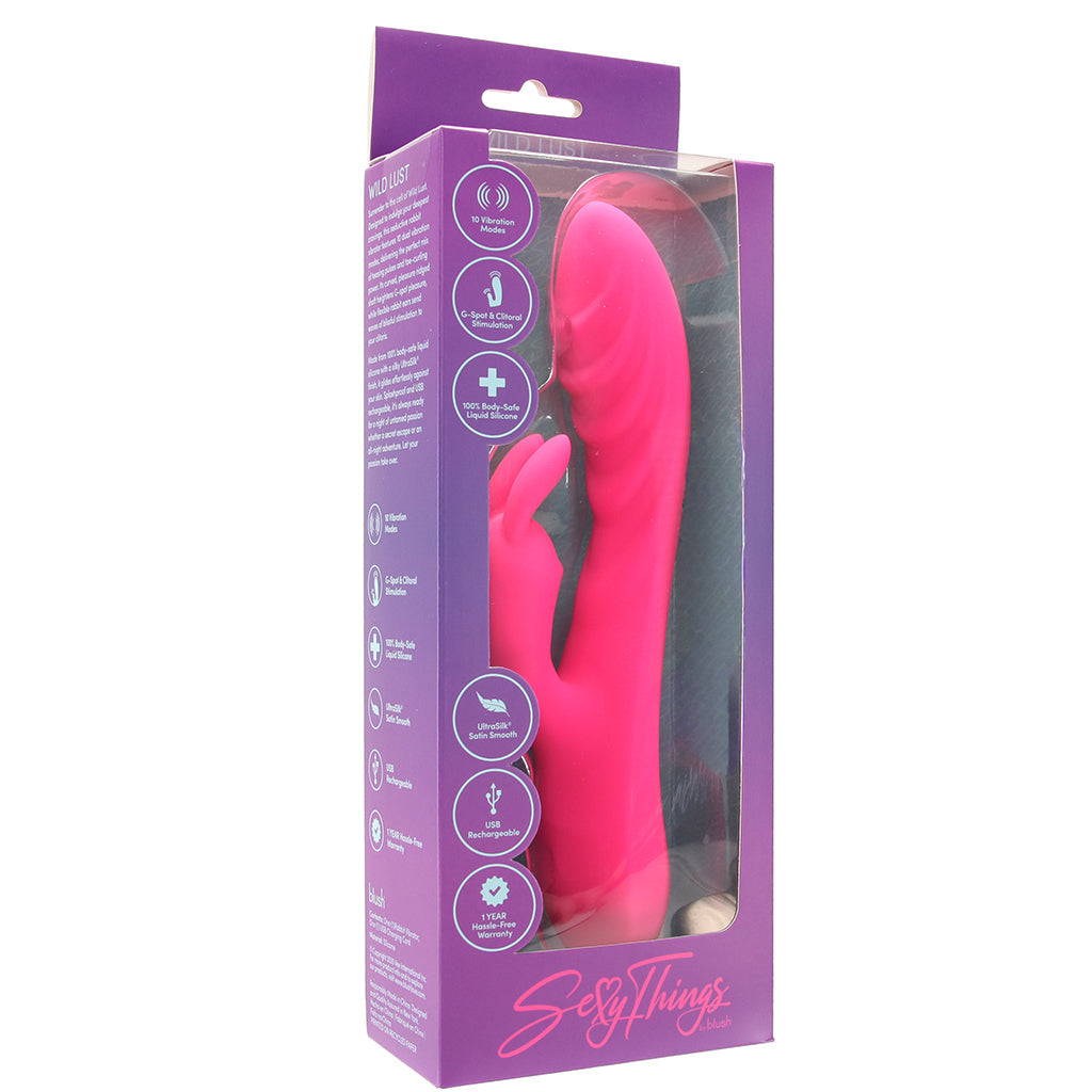 Blush Sexy Things Wild Lust Ribbed Rabbit Vibe - Vibrators - HoneyHugs Canada (View 9)