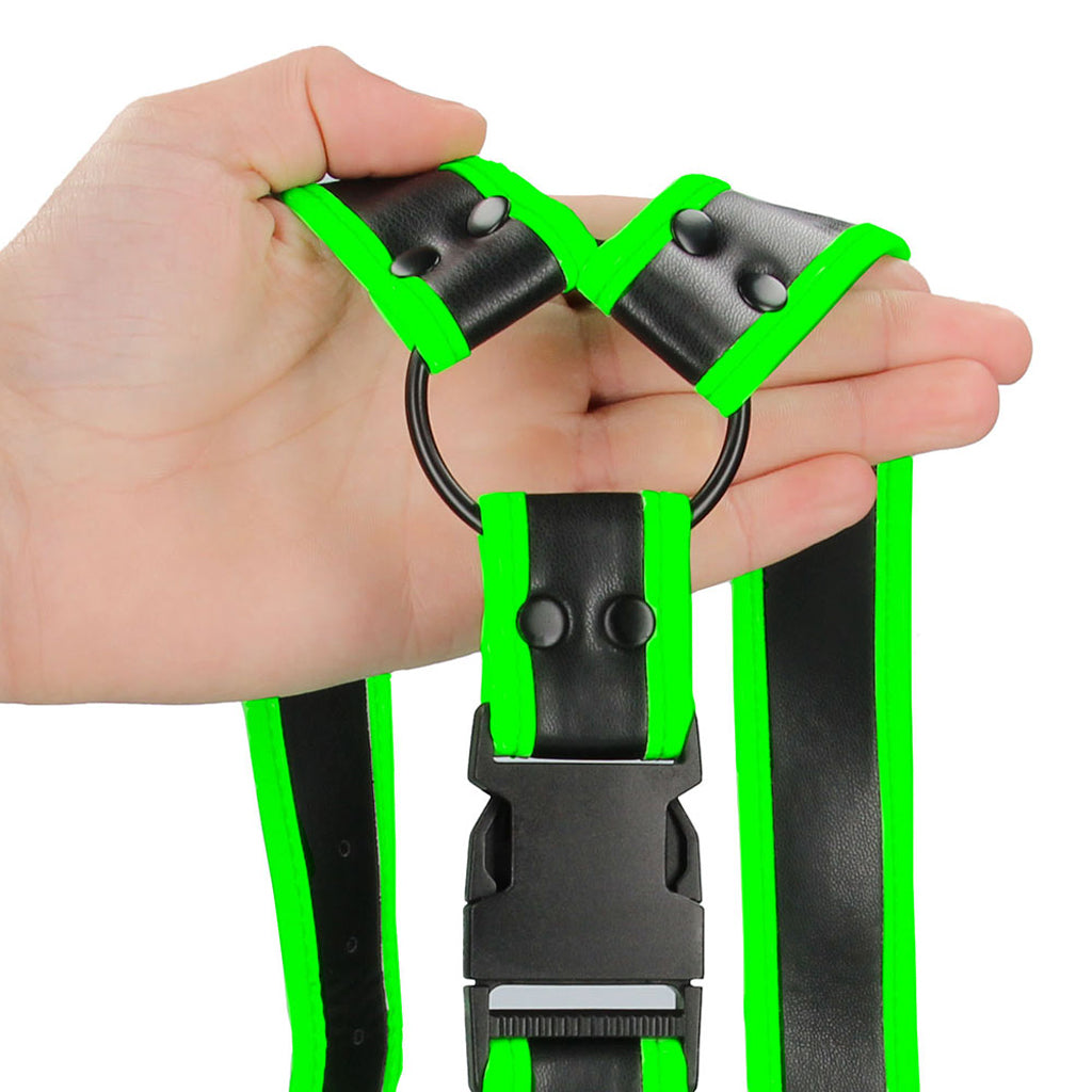 Ouch! Luminous Bulldog Buckle Harness – Glow-in-the-Dark Play & Statement Wear