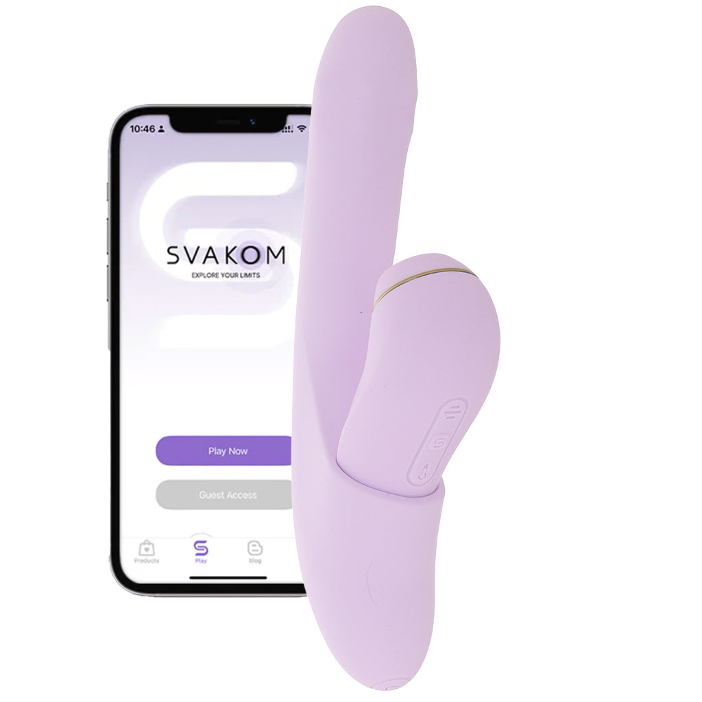 Svakom DuoGlow Thrusting Beaded Vibe with Pulsing Stimulator - Vibrators - HoneyHugs Canada