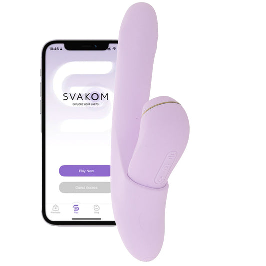 Svakom DuoGlow Thrusting Beaded Vibe with Pulsing Stimulator - Vibrators - HoneyHugs Canada