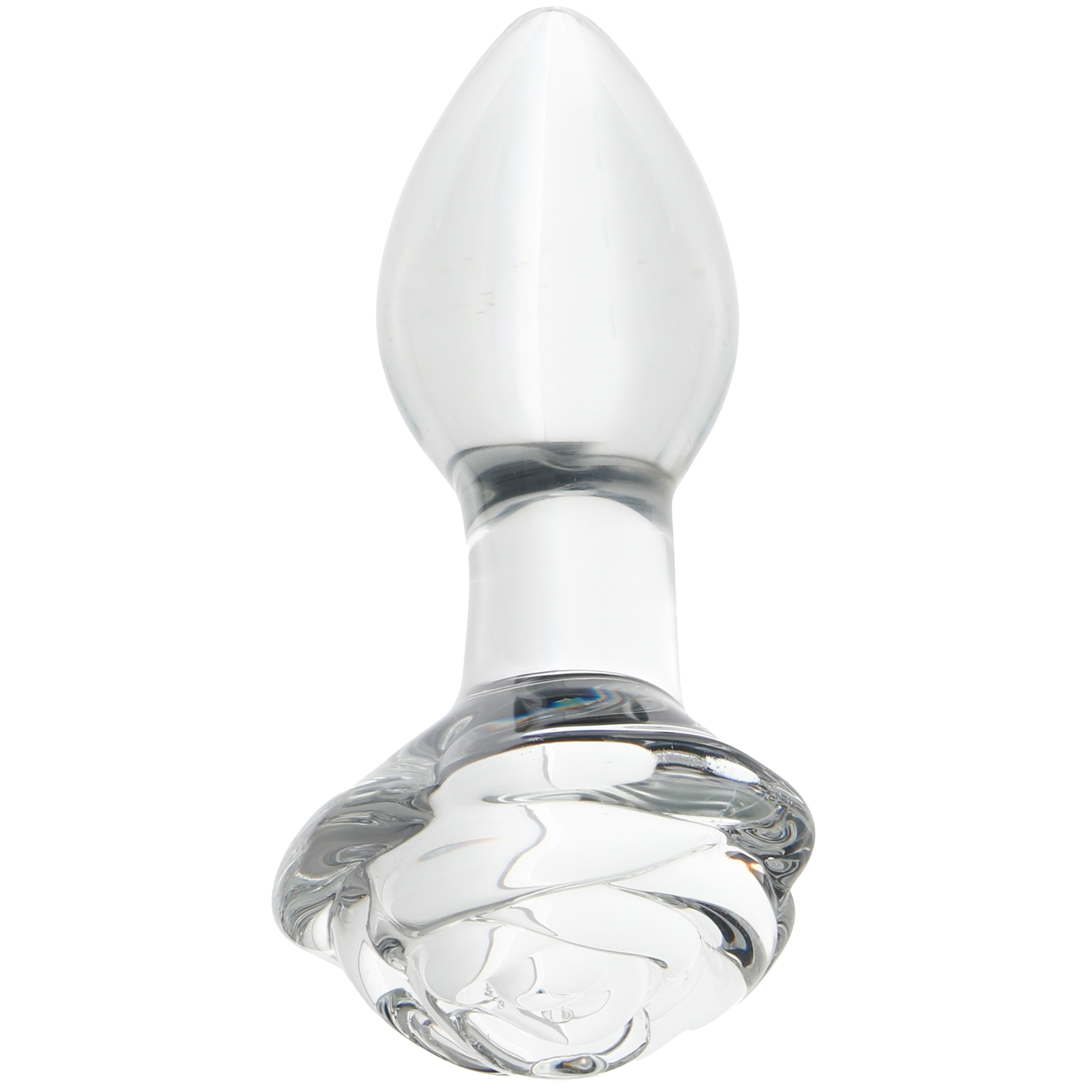 Clarity Utopian Bloom Glass Rose Butt Plug