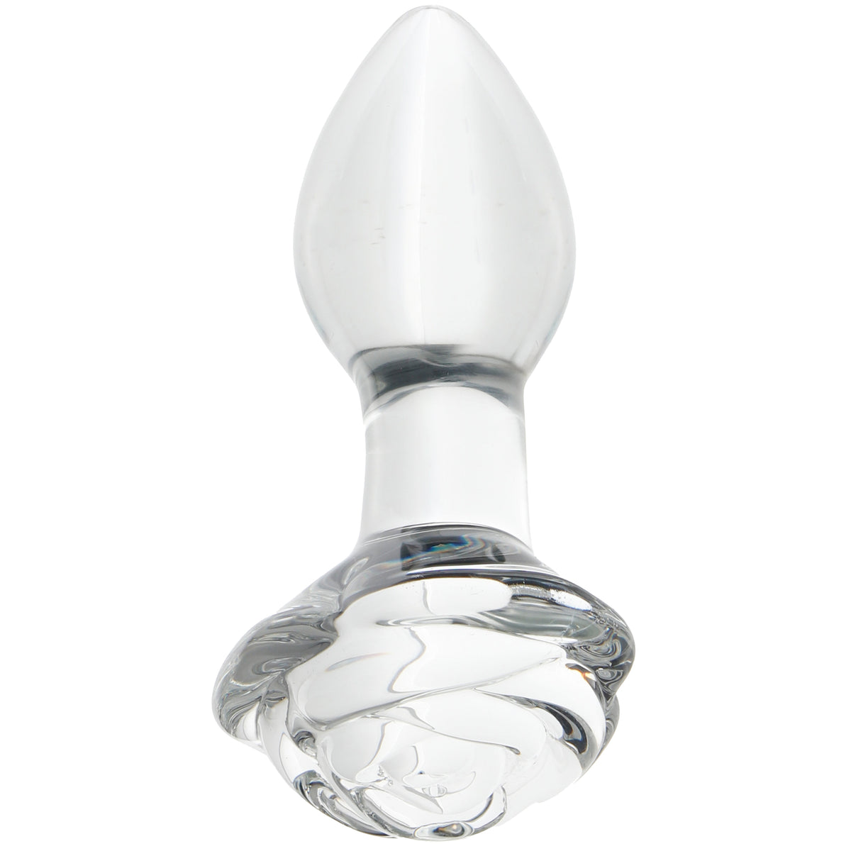 Clarity Utopian Bloom Glass Rose Butt Plug