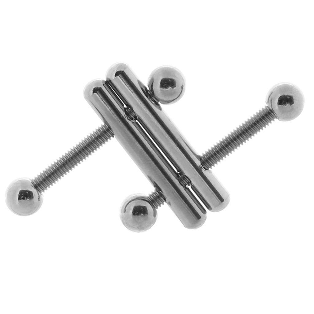 CalExotics Nipple Grips Crossbar Vices: Seductive Silver Nipple Clamps for Tailored Temperature Play