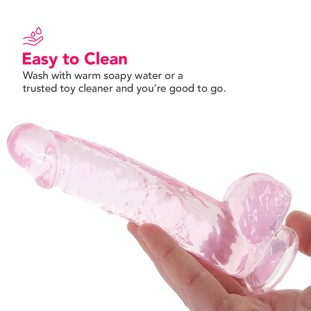 Naturally Yours 6 Inch Crystaline Dildo in Rose