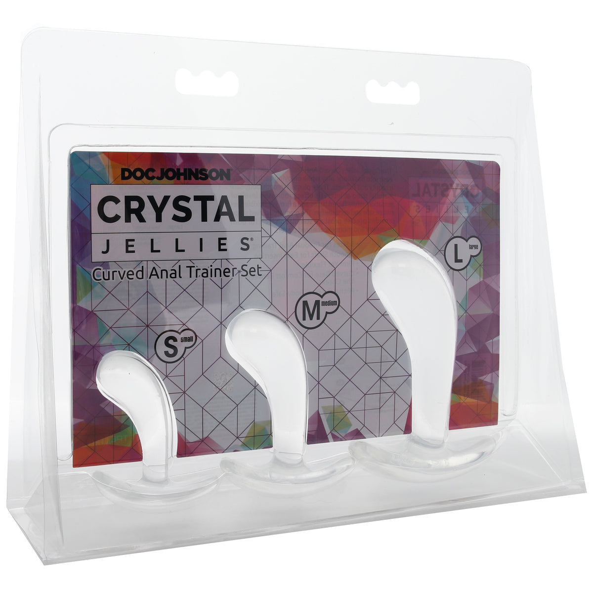 Crystal Jellies Curved Anal Trainer Set in Clear