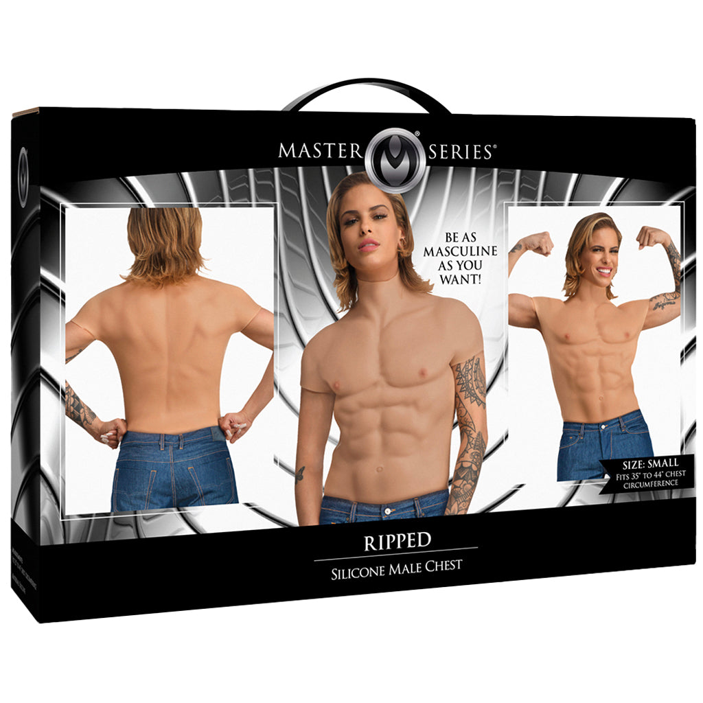 Master Series Ripped Silicone Male Chest - Realistic Muscle Definition (Small)