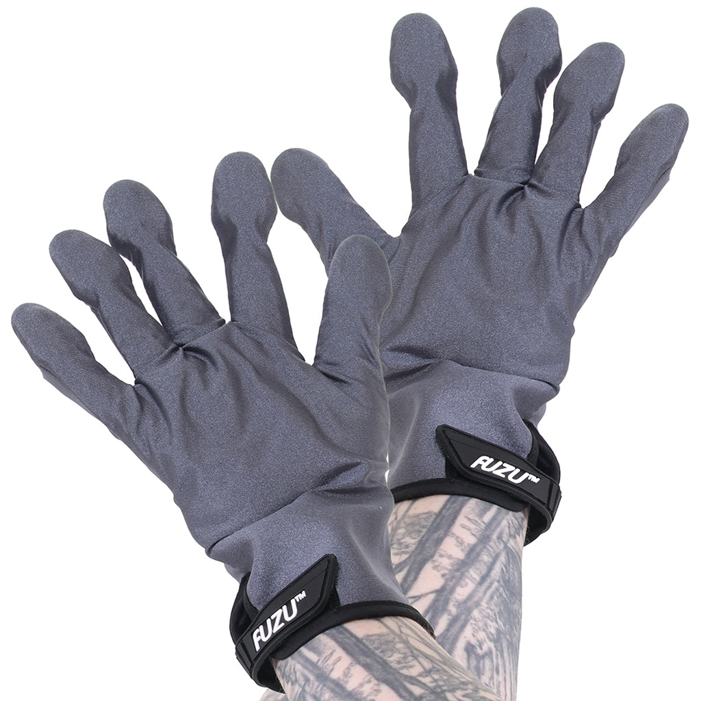 Deeva Fuzu Vibrating Large Massage Gloves in Grey - Vibrators - HoneyHugs Canada