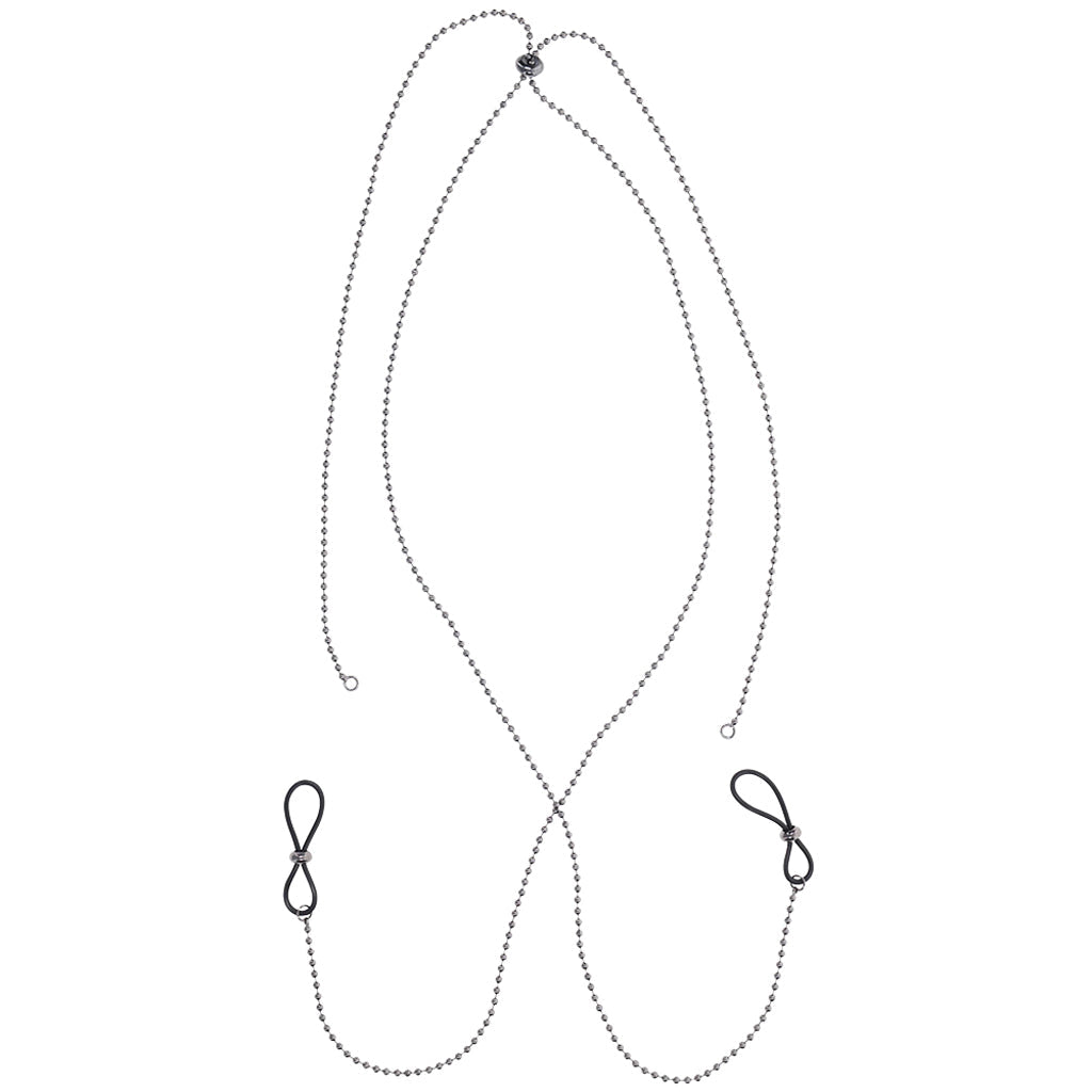 Ex's & Oh's Gunmetal Lariat Body Chain with Seductive Nipple Ties