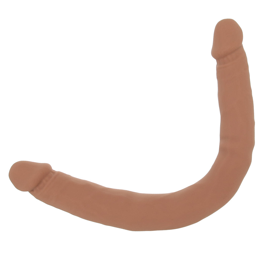 Silicone Studs Bend & Hold 16 Inch Double Dildo in Brown