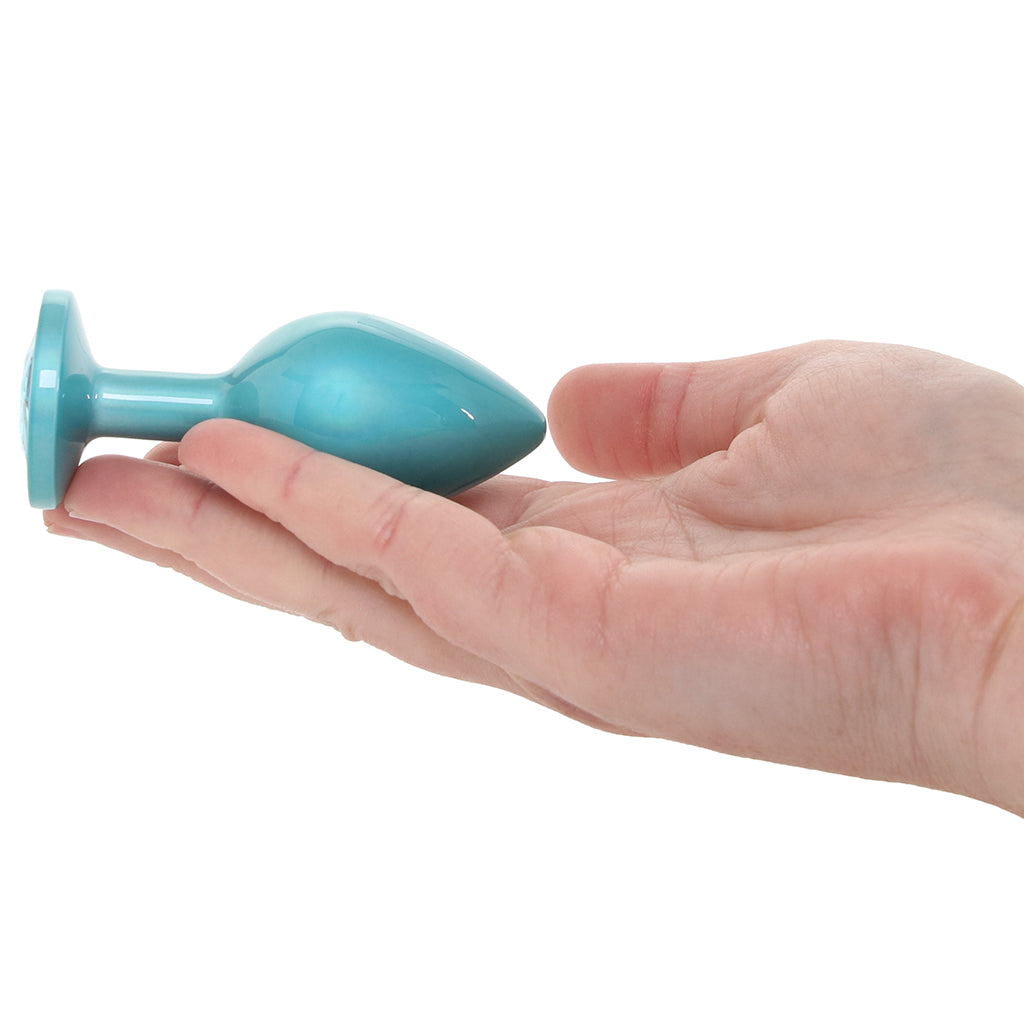 Rear Assets Medium Metal Butt Plug in Teal