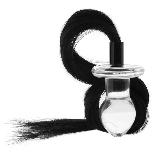 gläs Horse Tail Butt Plug: Seductive Pyrex Glass Anal Toy with Extra Long Tail