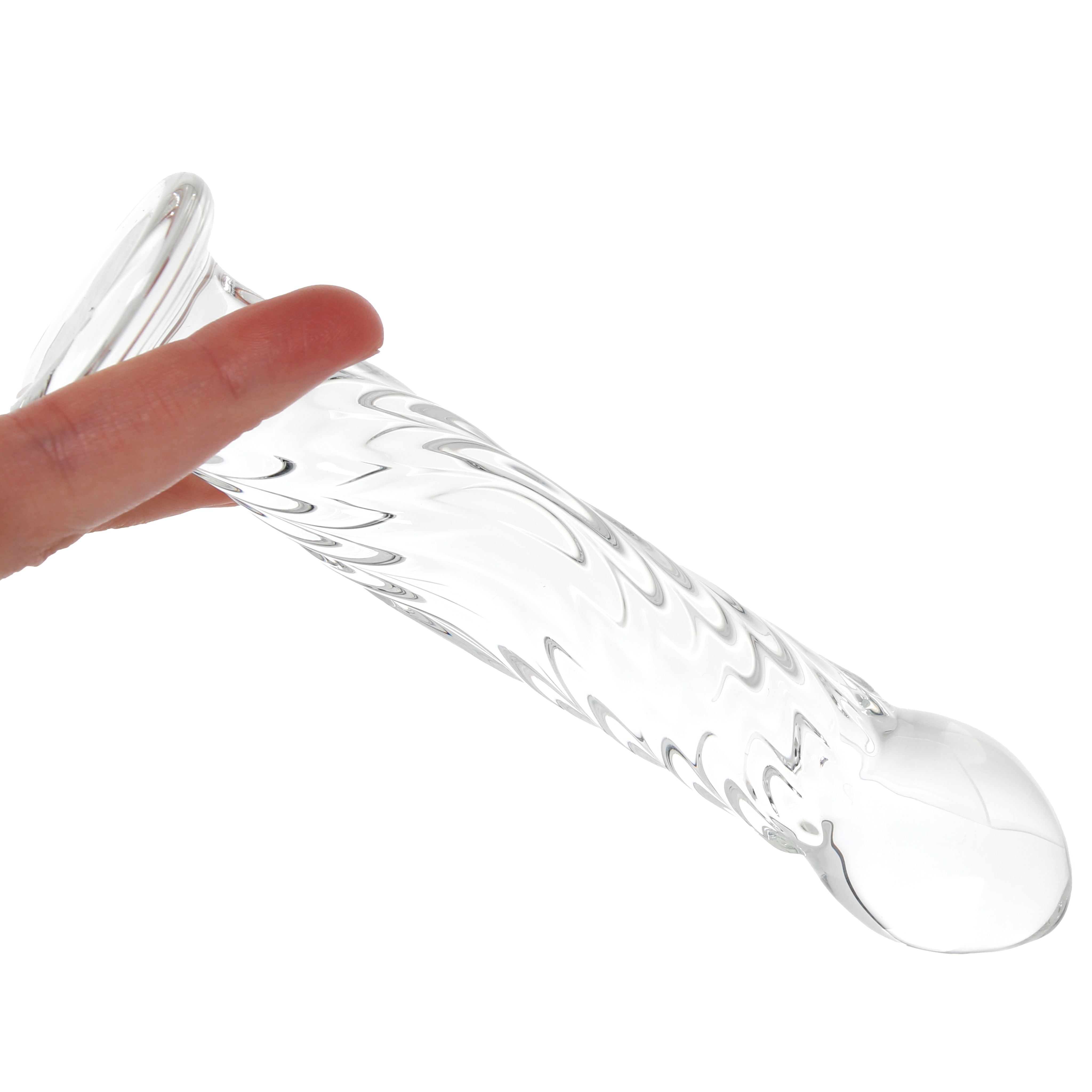 Clarity Seraphic Ripple Wavy Wonder Glass Dildo | G-Spot & Textured Pleasure