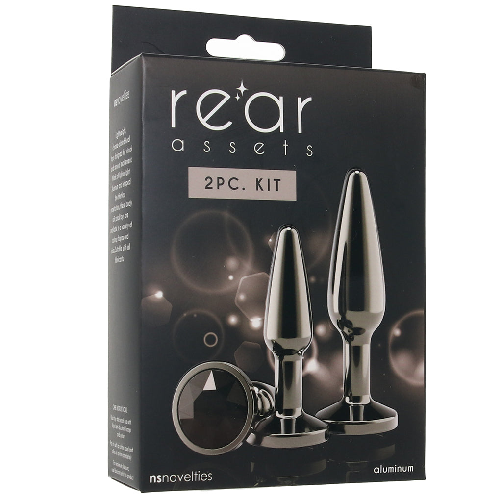 Rear Assets 2 Piece Butt Plug Kit in Gunmetal