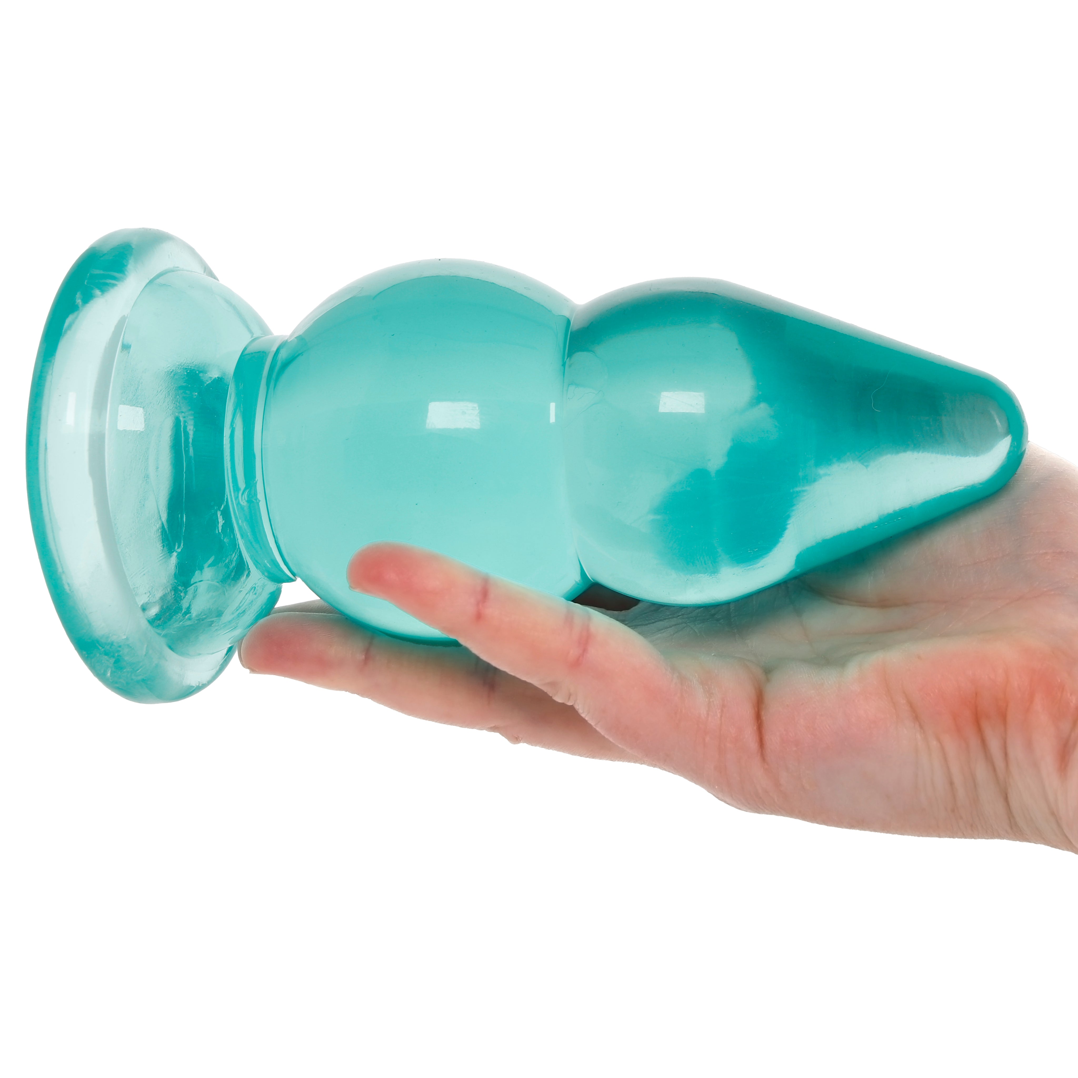 Crystal Jellies 6 Inch Double Pop Butt Plug in Teal