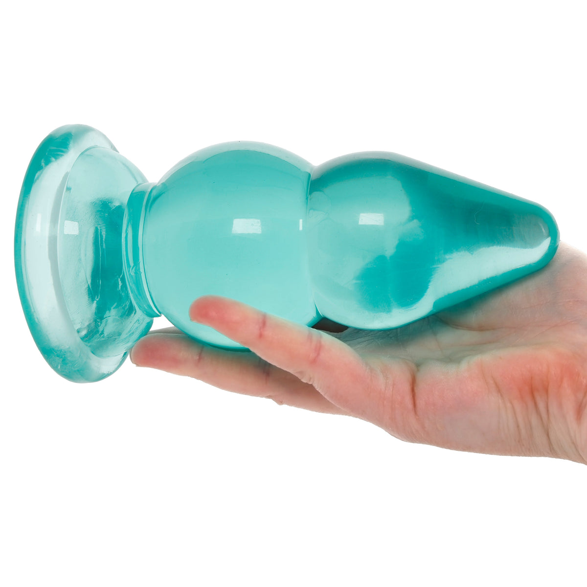 Crystal Jellies 6 Inch Double Pop Butt Plug in Teal